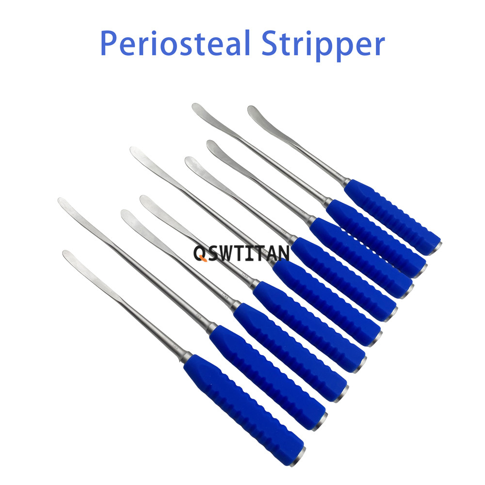 Stainless Steel Periosteal Stripper with case Silicone Handle Periosteal Elevators Veterinary Surgical Instruments Autoclaveable