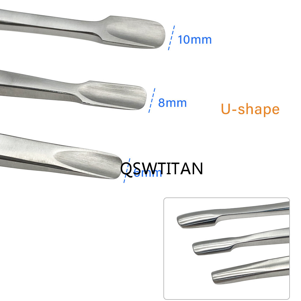 Orthopedic Instruments Osteotomes Stainless Steel Wooden Handle square Chisel Thin Blade Straight U Type Osteotomy Knife
