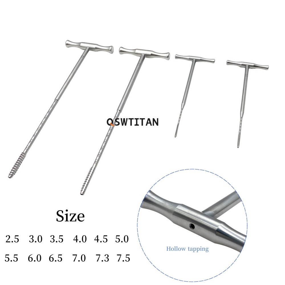 Stainless Steel T-Handle Cannulated Tap Orthopedic Surgical Tool Bone screw tapping Surgical Instrument