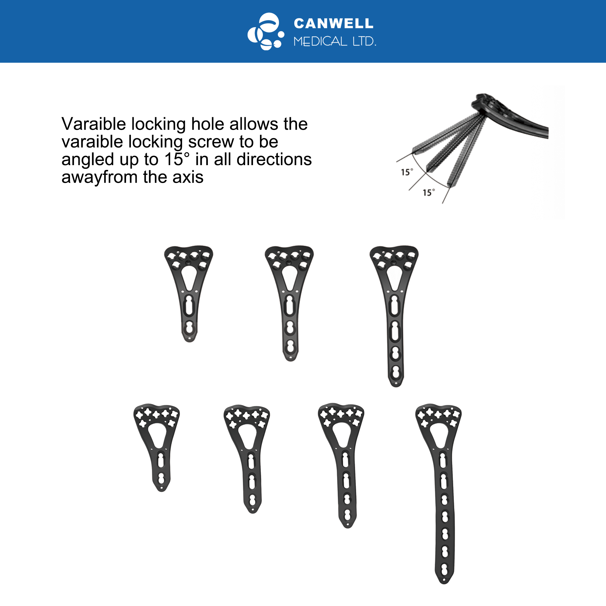 CANWELL Titanium Locking Plate Distal Radius Locking Plate Ulna Volar Variable Angel Orthopedic Implant for Fracture Surgery CE