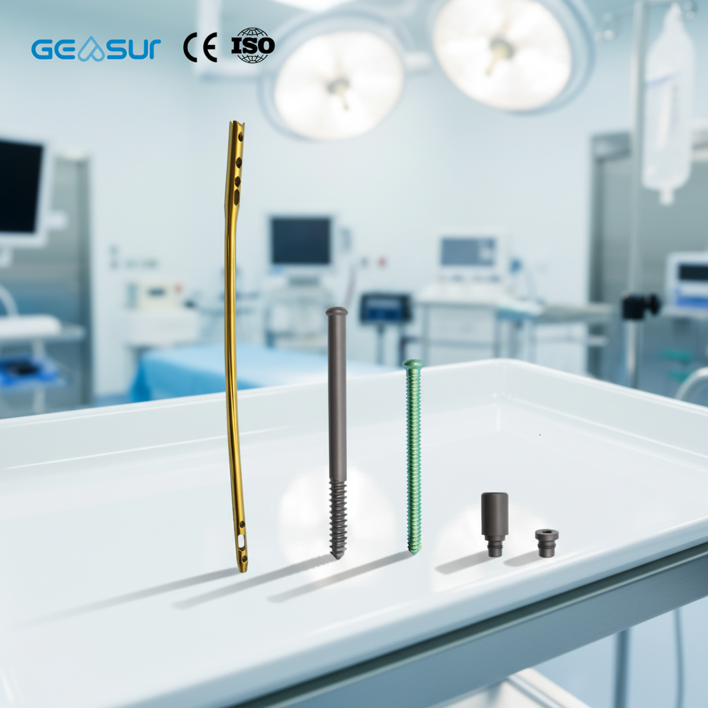 Geasure Titanium Alloy Femoral Nail High-Strength Class III CE Certified Orthopedic Implant Hospital Use 1 Year Warranty