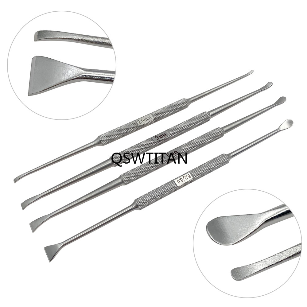 4 Type Stainless Steel Bone Elevators Double Orthopedic Veterinary Surgical Instrument Bone Peeling Knife