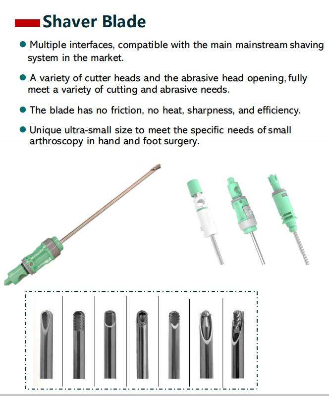 Disposable Arthroscopy Shaver Blade Metal Oem Manual Power Source Steel and Plastic Material for Arthroscopy Procedures