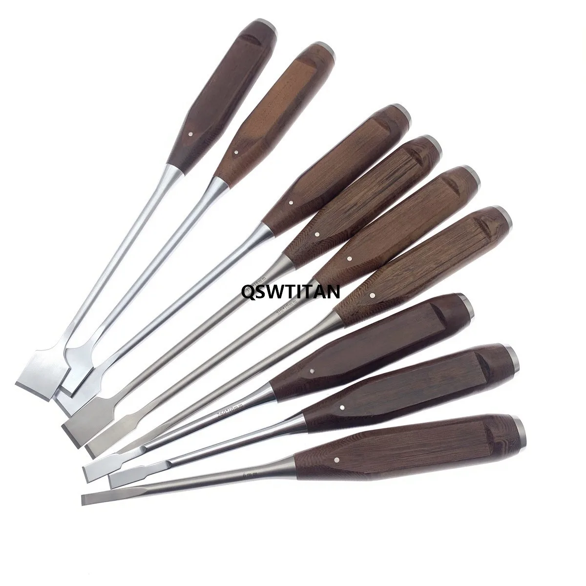 Bone Osteotomes Stainless Steel Bone Knife with Wooden Handle 6mm-25mm Veterinary Orthopedics Instruments