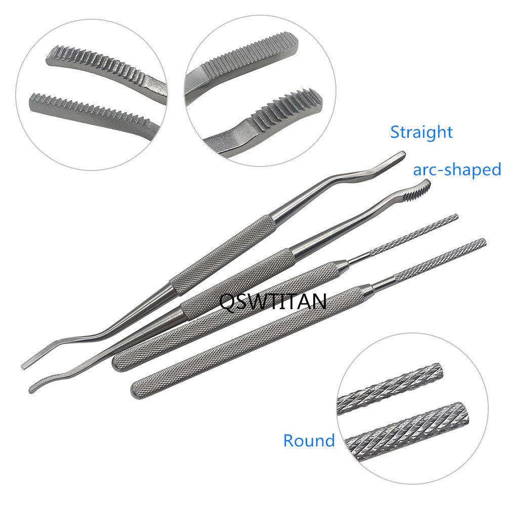 Orthopedic Bone Rasp Bone File Trochlea Rasp Stainless Steel Bone Grind Orthopedic Surgical Instrument Pet