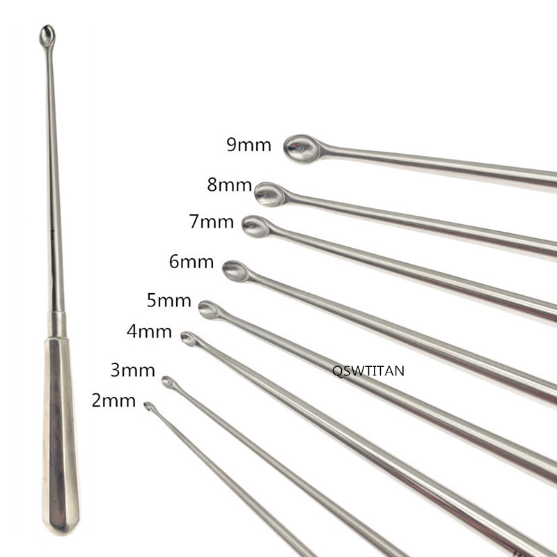 Stainless Steel Curette Bone Curette Bone Spoon Tools 2mm-9mm Tip Size Orthopedics Surgical Instruments