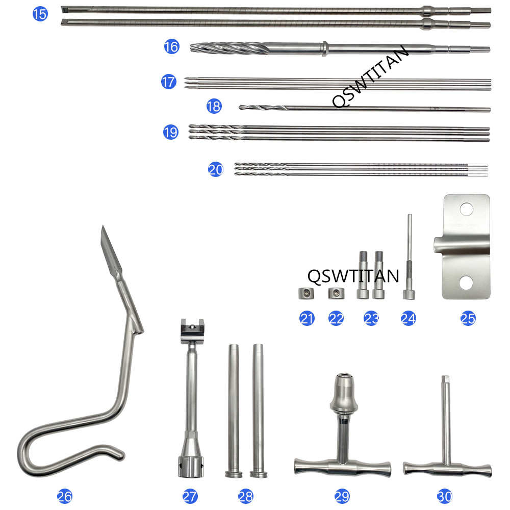 Stainless Steel Interlocking Nail Instrument Set for Nail Basic Instrument Set Orthopedic Surgical Tibial Nail Instrument Set