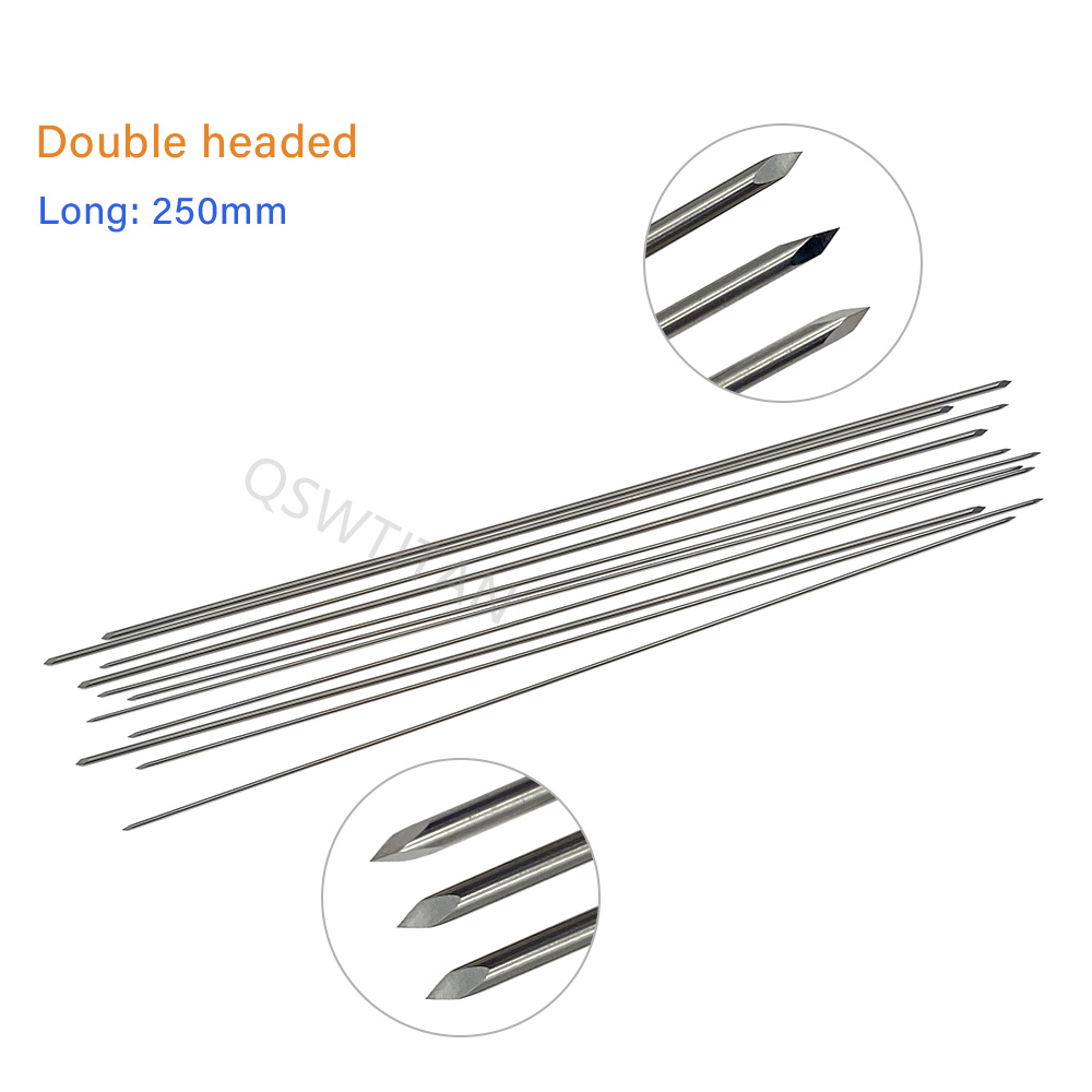 10pcs Orthopedic Threaded Kirschner Wires Stainless Steel Thread Bone Implant Needle 250mm Veterinary Orthopedics Instruments