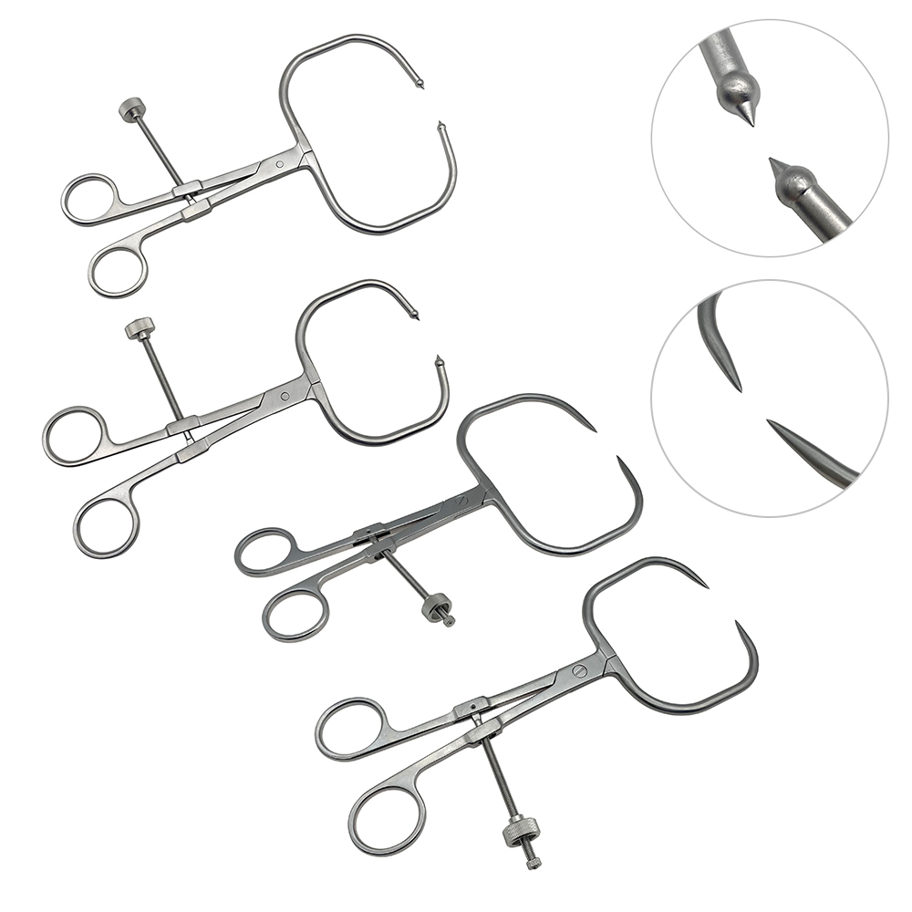 Orthopedic Reduction Forceps with Pointed Tip Plate Holding Tool with Ball Tip Veterinary Orthopedic Instruments
