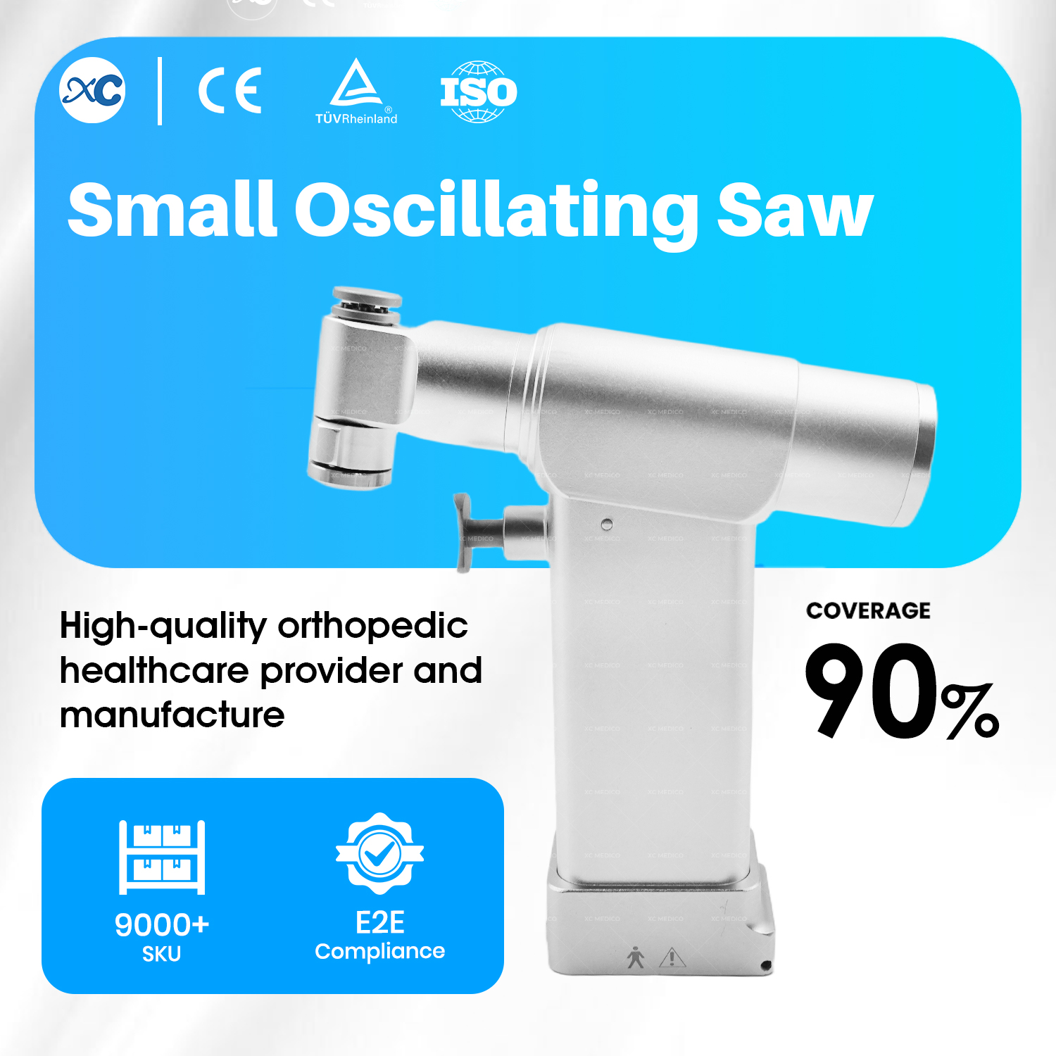 XC Medico Small Oscillating Saw Electric Steel Orthopedic Surgical Instruments for Hand Foot Pet Surgery