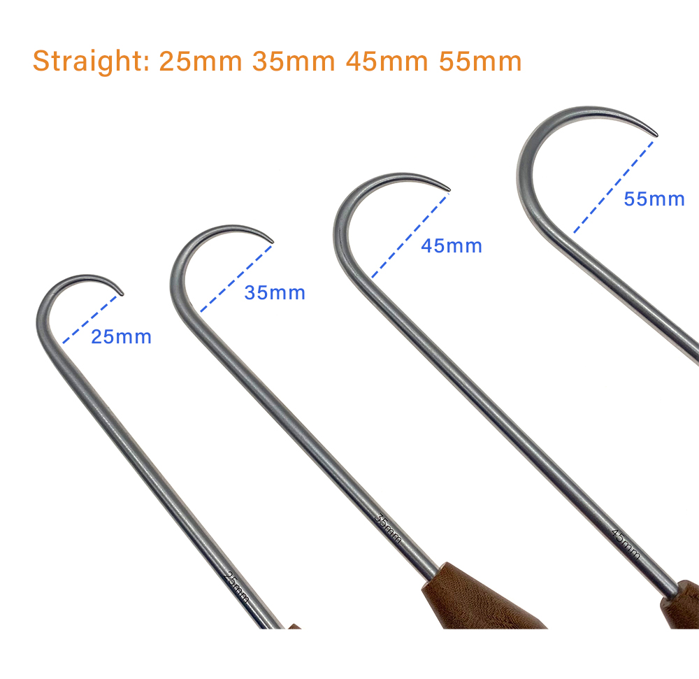Orthopedics Hook Retractor Knee Raiser Hip Retractor With Wooden Handle Bone Hook Orthopedic Surgical Instruments