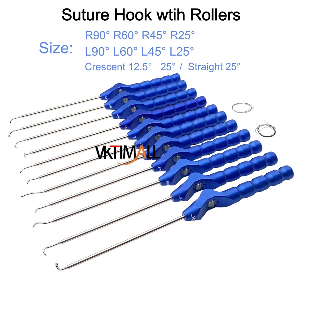 Suture Passer Stainless Steel Suture Hooks With Wheel for Labral Repair Tool Arthroscopy Instruments
