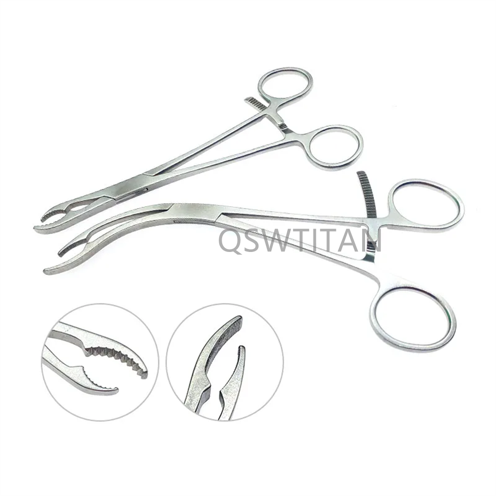 Ankle Bone Holding Forceps Straight Curved Orthopedics Instruments Bone Surgical Forceps
