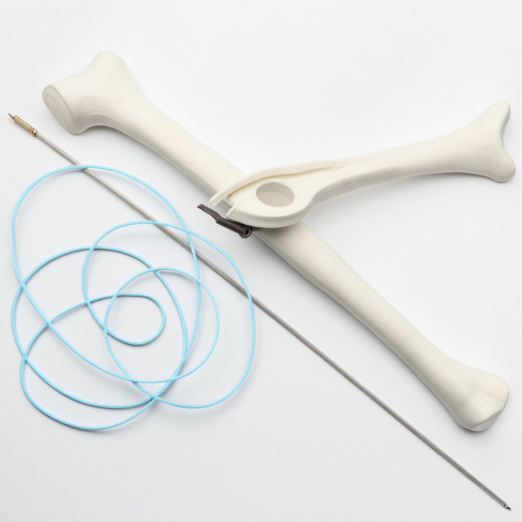 Geasure Medical Suture Double Needle Meniscal Needle Arthroscopic Knee Insiden Out Meniscal Repair Surgery