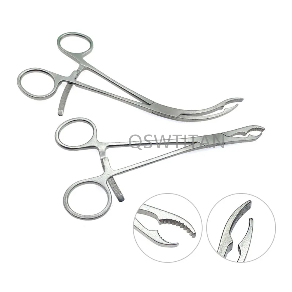 Ankle Bone Holding Forceps Straight Curved Orthopedics Instruments Bone Surgical Forceps