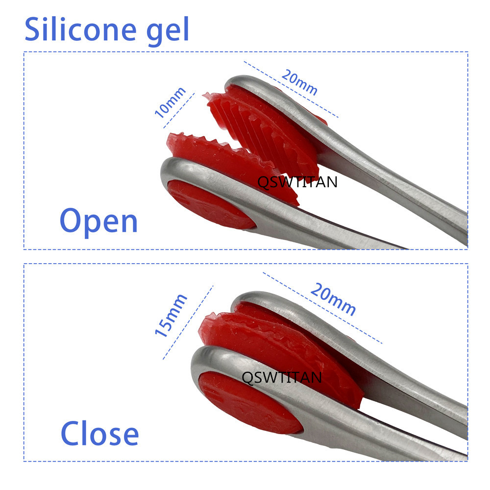 Stainless Steel Pet Tongue Forceps with Silicone Pet Mouth Opening Tools Oral Examination Orthopedics Instrument