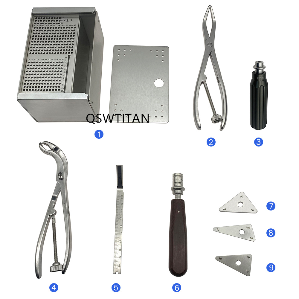 Orthopedic 2.7 Osteotomy Locking Plate Instrument Set Autoclave Able Reusable Small Fragment Locking Plate Set