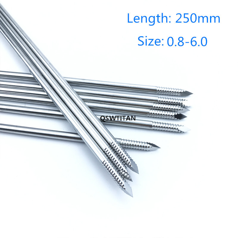 Stainless Steel Kirschner Wires Partial Threaded Bone Kirschner Wires 10pcs/set Veterinary Orthopedics Instruments