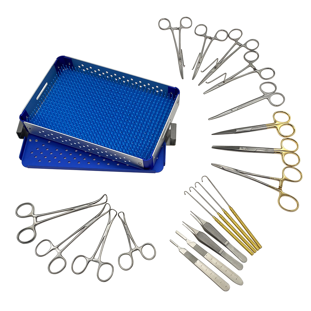 Animal Ovariectomy Spay Kit Ovary Ligation Set Sterilization Tool with Box Pet ovarian surgical instruments Stainless steel