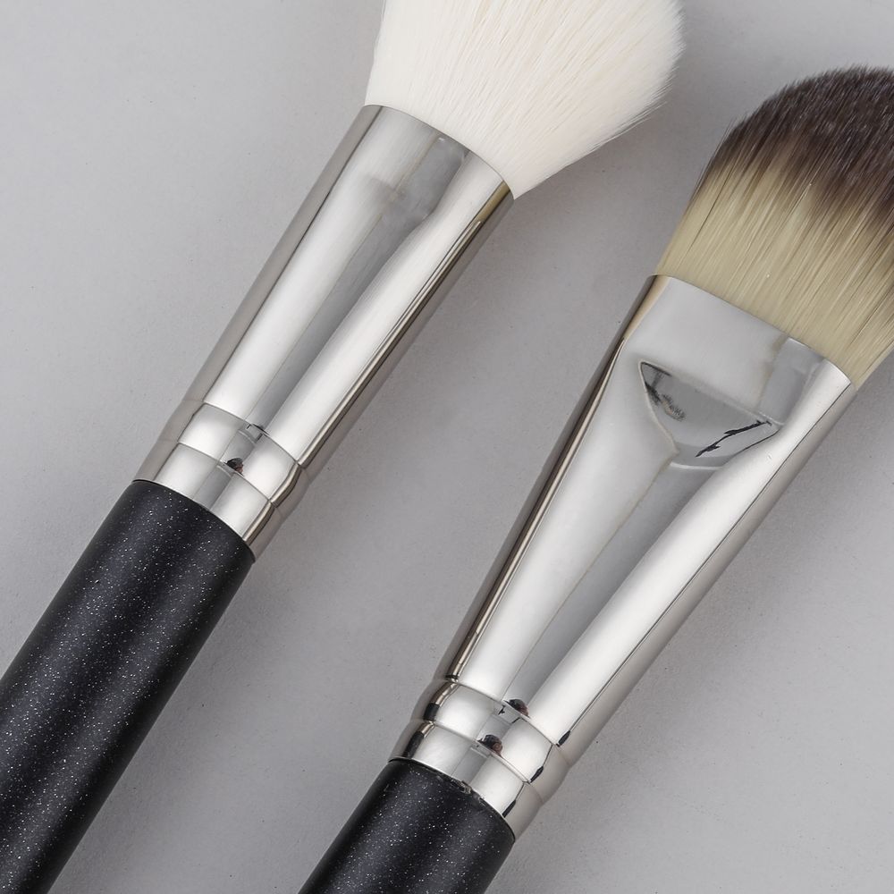 Gracedo Professional Maquillaje Black Make up Brush Set 7pcs Custom logo Synthetic Kabuki Foundation Blending Makeup Brush Kit