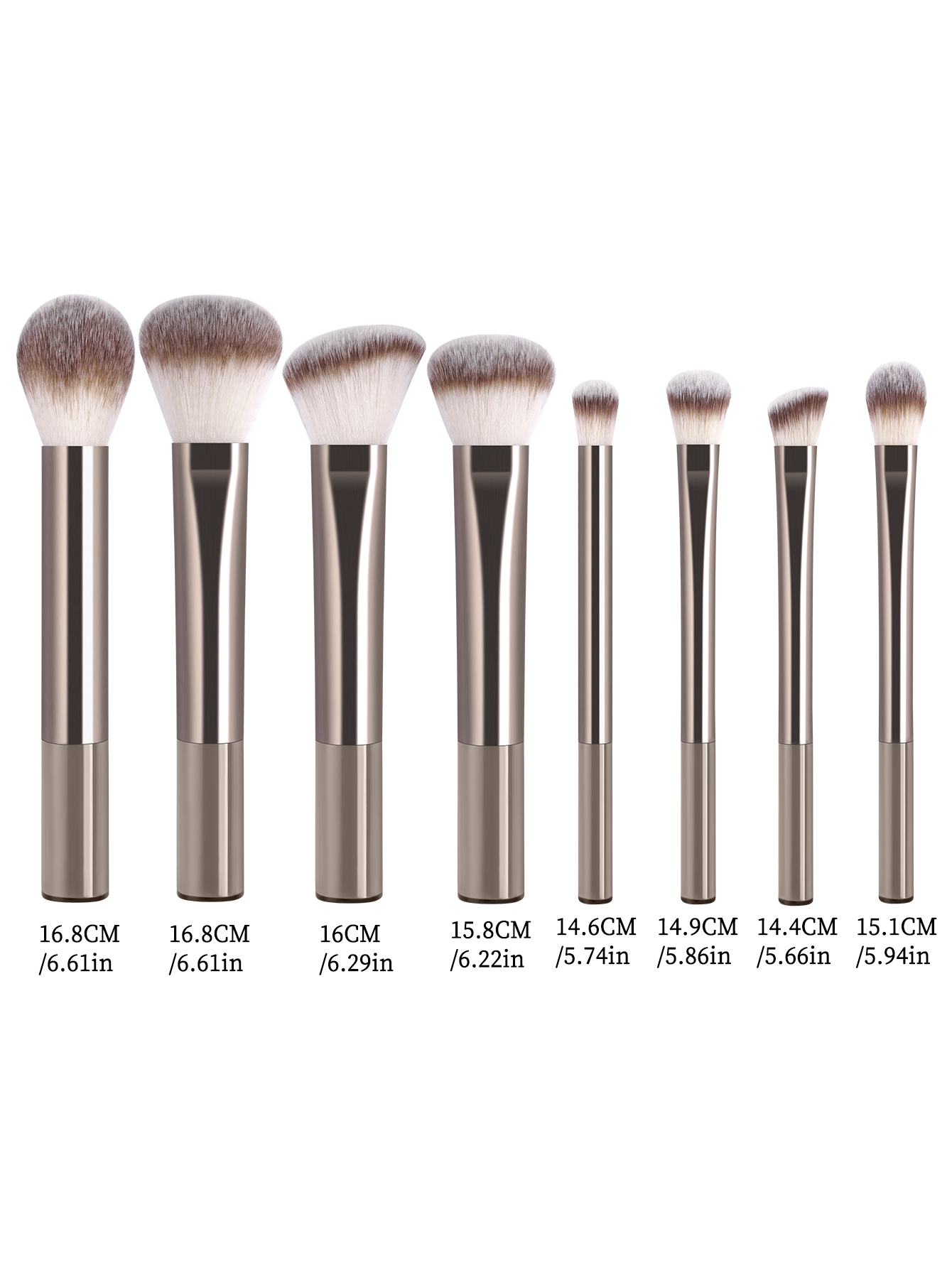MAANGE 8PCS Facial Detail Brush with Resin Handle Synthetic Hair Makeup Brush Set Private Label &amp; Customizable