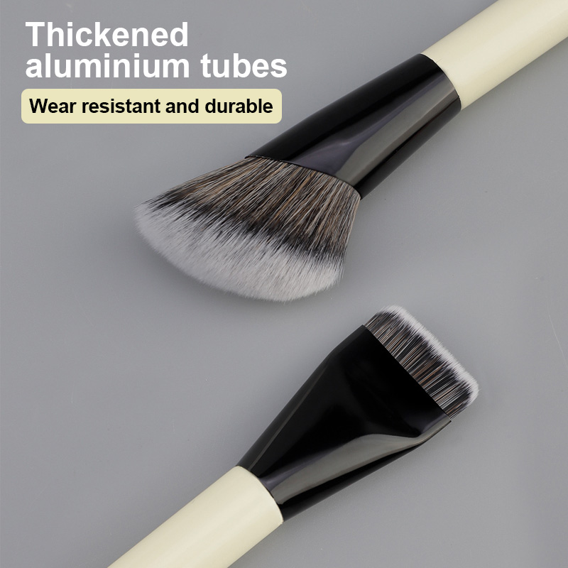 LOW MOQ Custom Logo Professional Dual-Ended Luxury Makeup Brushes Vegan Synthetic Hair Contour Powder Cosmetic Tools Brush Set
