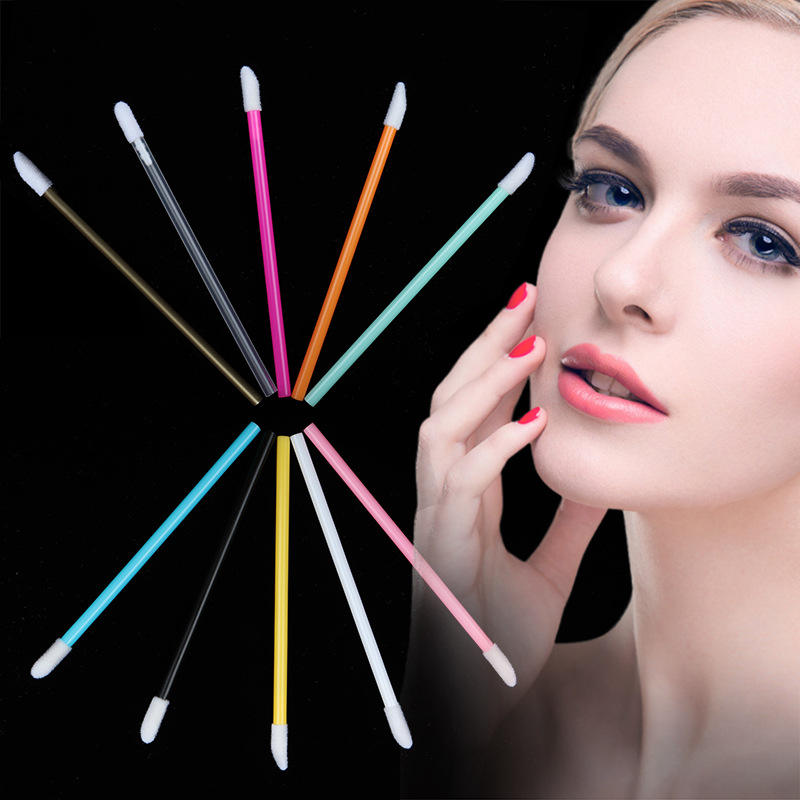50 Pcs/bag Disposable Lip Brush Applicators Eyelash Cleaning Micro Brush for Lipstick Lip Gloss Applicator Wands Makeup Tools