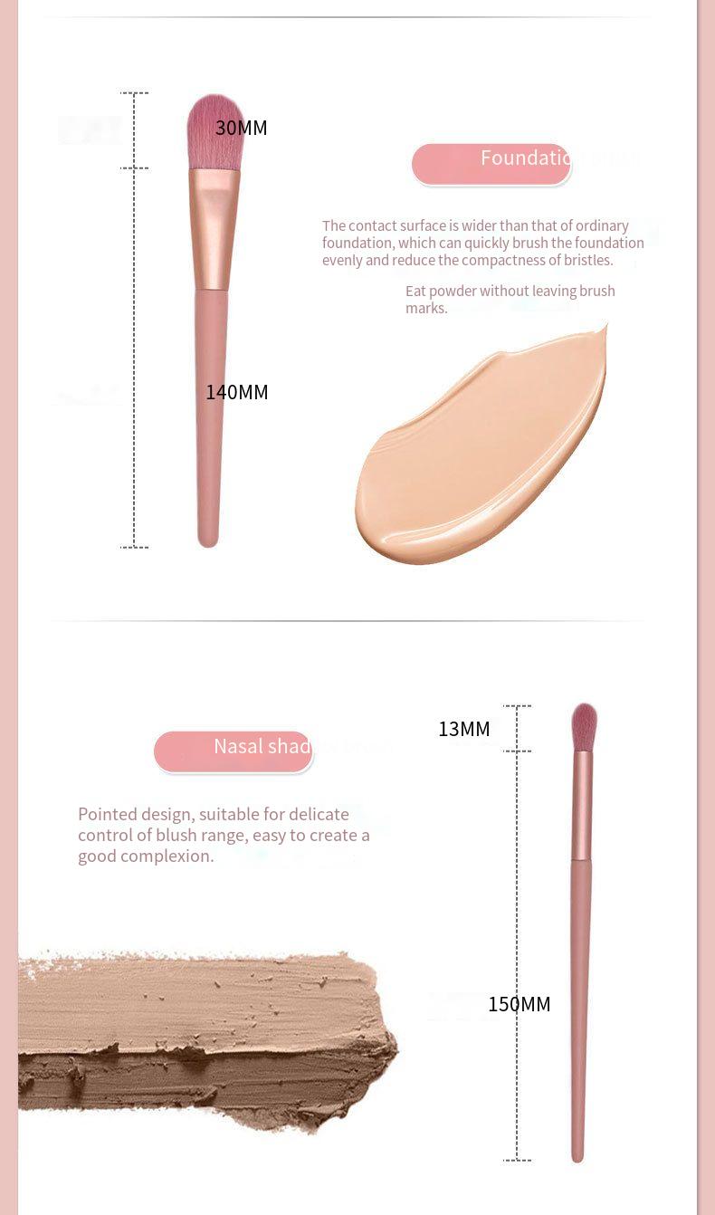 12-Piece Pink Makeup Brush Set Soft Loose Powder Foundation Brushes Beginner-Friendly Eye Shadow Beauty Makeup Tools