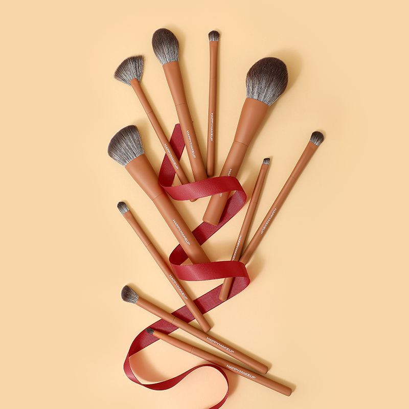 Wholesale Premium Brown Brush Set Vegan Best Quality Cosmetic Professional Luxury Custom Private Label Make up Brushes