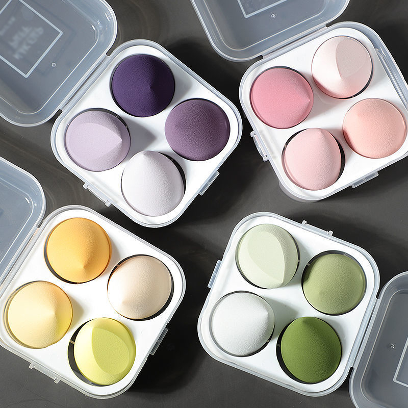 High Quality Custom Logo Portable Eco-Friendly Soft Latex Free Makeup Sponge Beauty Egg Blender Set With Box