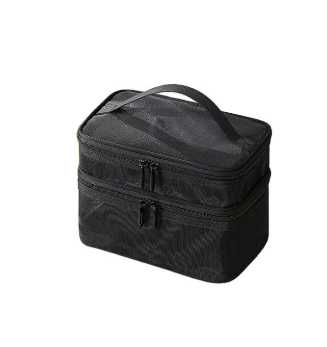 High Quality Two Layers Cosmetic case Brush Organizer Mesh Set Pouch Toiletry Travel Custom Makeup Bag