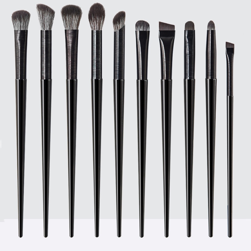 10 Black Eye Brush Set Wholesale Private Label ABS Professional Hot Selling Makeup Brush Set Your logo