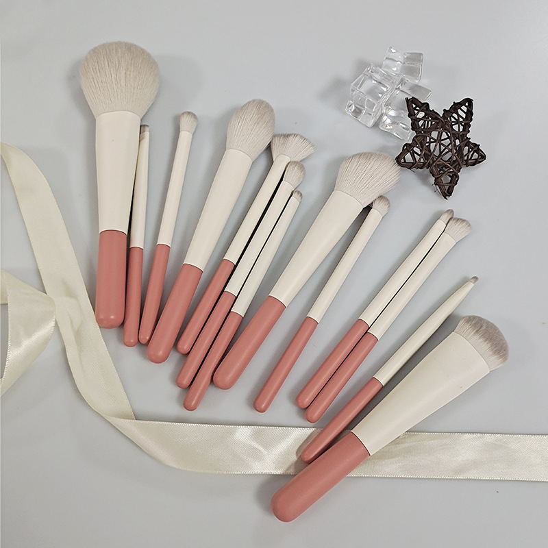 13 Pcs Premium Cosmetic Brushes Kit White Make up Portable Travel Makeup Brush Set With 13 Piece PU Bag