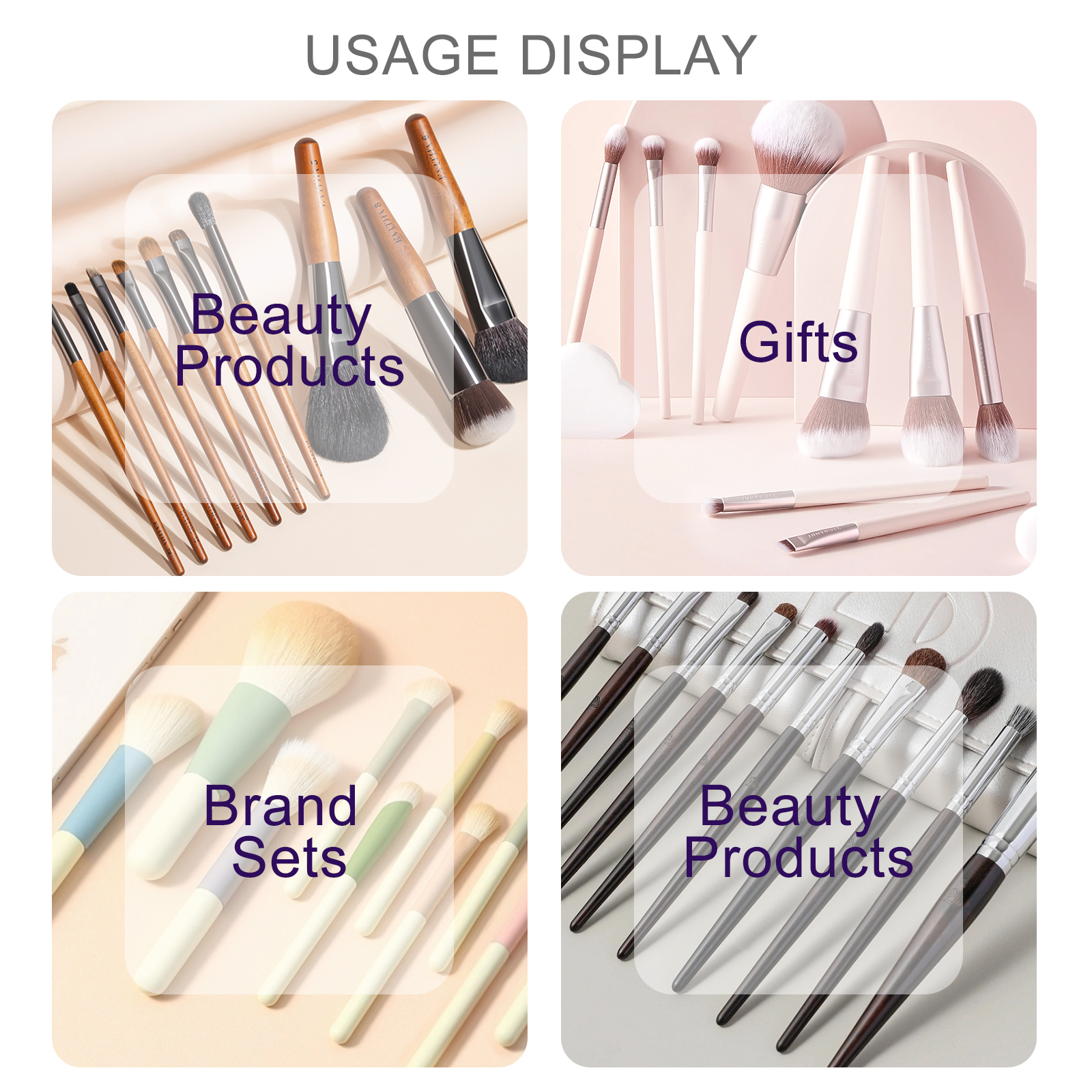 Custom Logo Cosmetics Tools Natural Hair Makeup Brush Set Wood Handle Eyeshadow Professional Beauty Cosmetics Wholesale