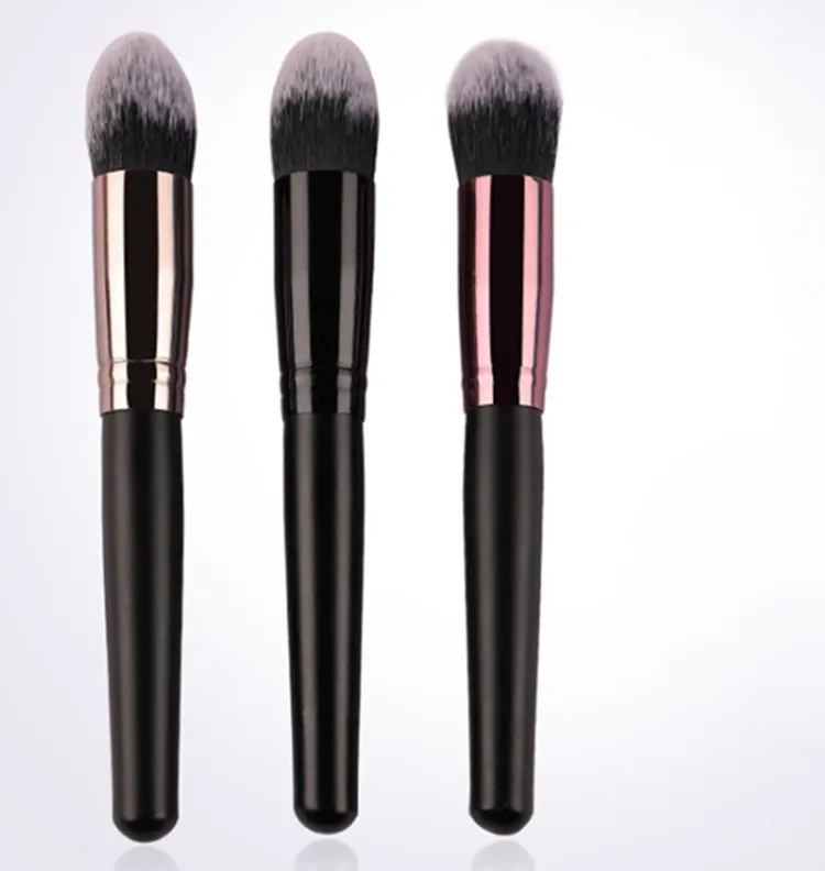 Custom Logo Single Black Dome/Oblique Density Single Hybrid Makeup Concealer Brush Private Label