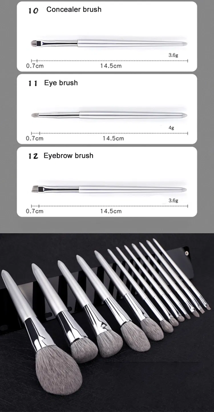 Soft 10/12 PCS Makeup Brush Set Wood Handle Synthetic Hair Private Label Makeup Brush Maquillaje Cosmetic Brushes
