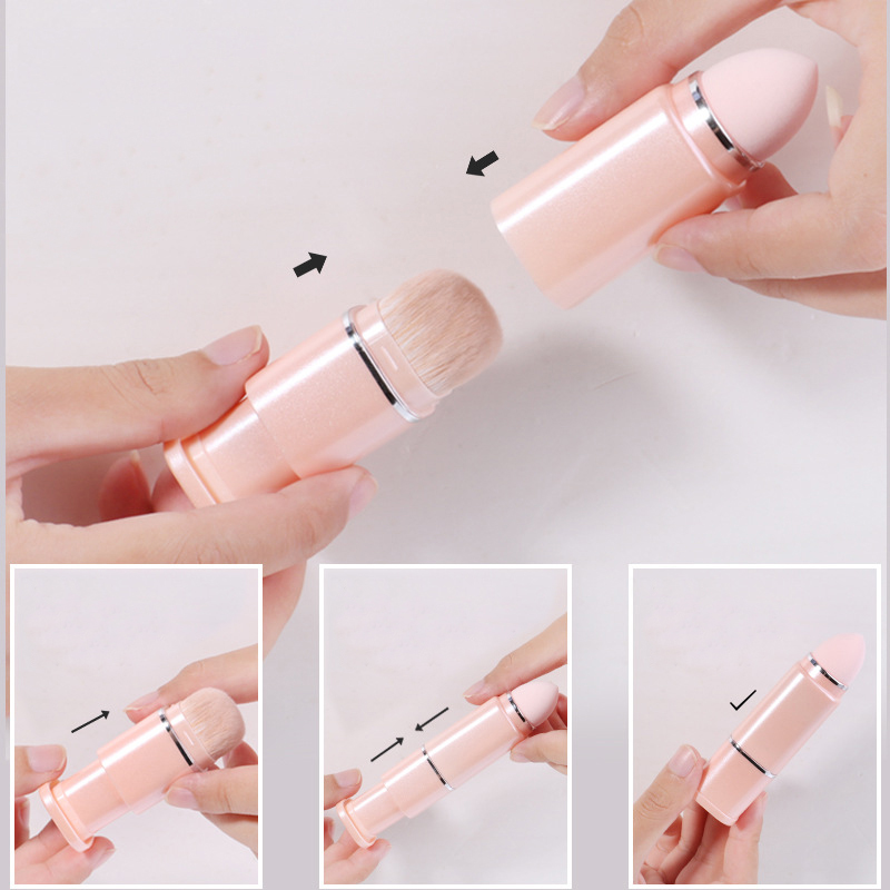 8-in-1 Eco-friendly Retractable Mini Travel Makeup Brush Set Storage Box Portable Synthetic Hair Face Foundation Blush Eyeshadow