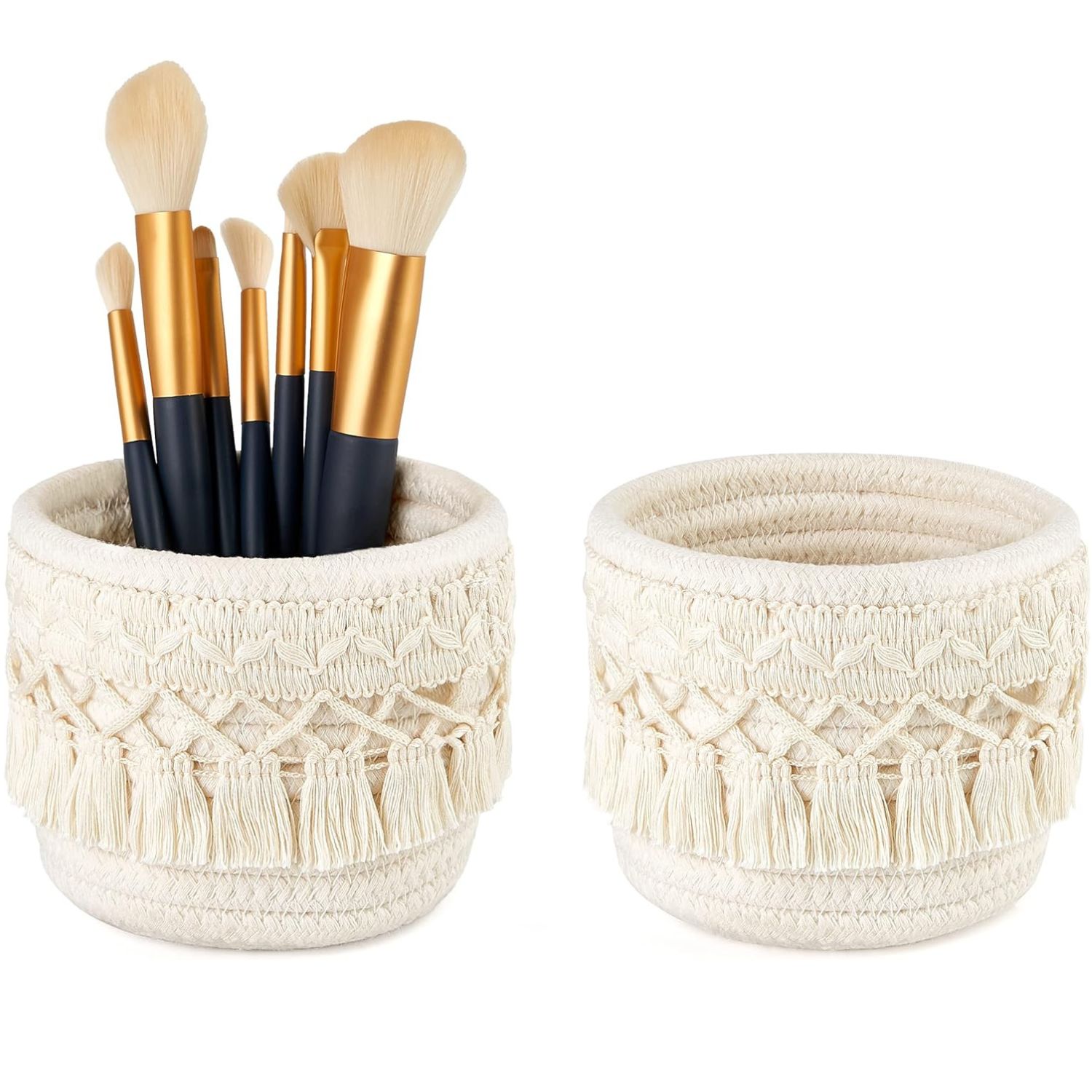 Mini Woven Cotton Basket Detailed View