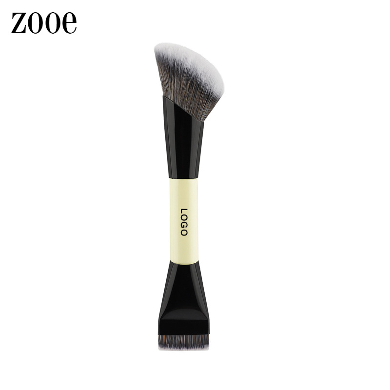 LOW MOQ Custom Logo Professional Dual-Ended Luxury Makeup Brushes Vegan Synthetic Hair Contour Powder Cosmetic Tools Brush Set