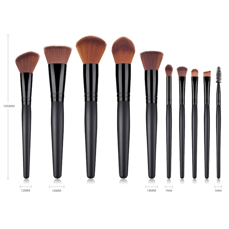 Pop 10-Piece Eco Friendly Animal Free Collection Professional Black Make up Brushes