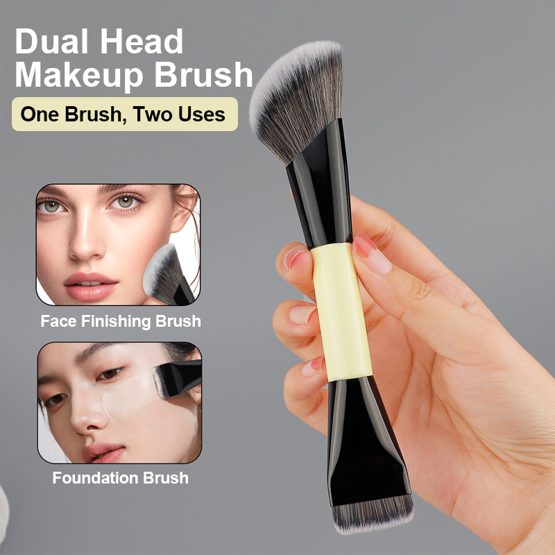 LOW MOQ Custom Logo Professional Dual-Ended Luxury Makeup Brushes Vegan Synthetic Hair Contour Powder Cosmetic Tools Brush Set