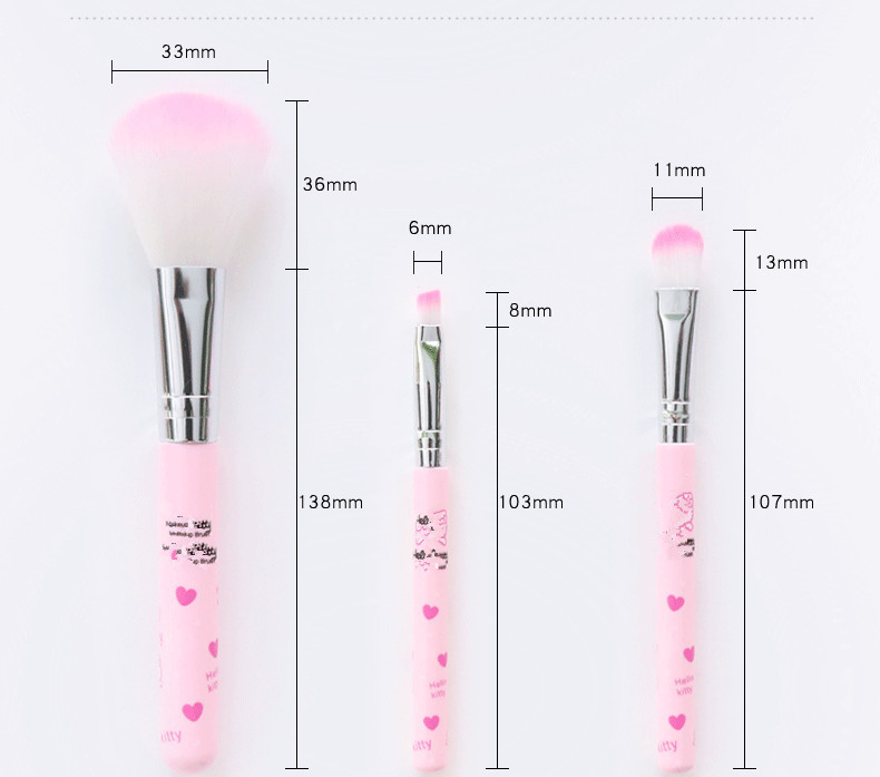 5-Piece Cute Natural Hair Lip Blush Eyeshadow Makeup Brush Set Plastic Handle-Travel-Friendly Smudge Style Drum Shape Cheek OEM