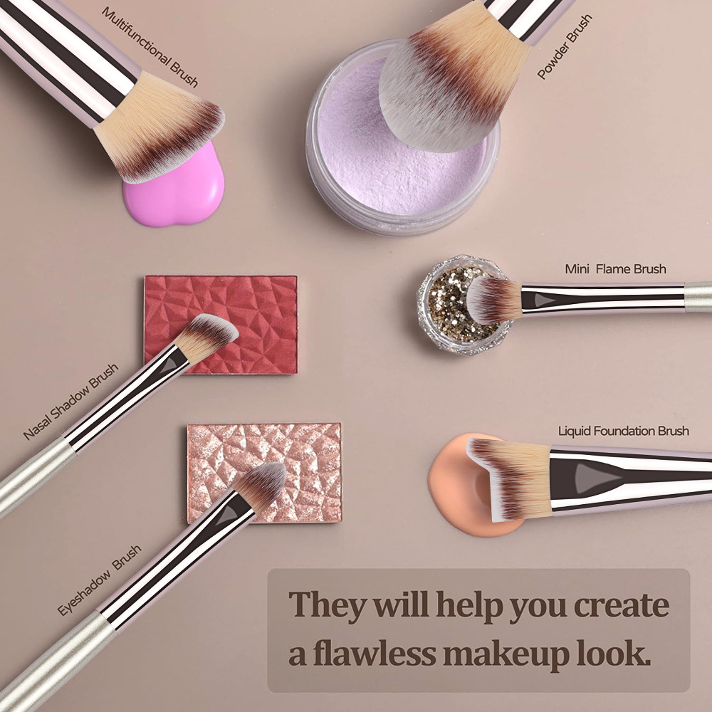 Professional 18-Piece Champagne Gold Makeup Brush Set Facial Loose Powder Blush Eye Shadow Concealer Blending Brush Makeup Tools