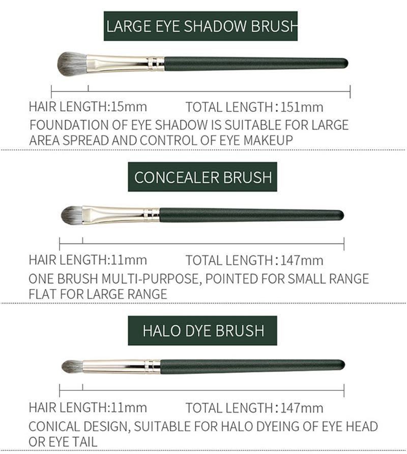 Private Label 14pcs Green Wooden Handle Cosmetic Makeup Brush Kits Natural Hair Vegan Makeup Brushes Set