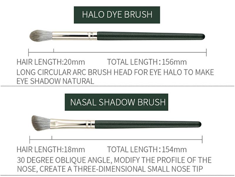 Private Label 14pcs Green Wooden Handle Cosmetic Makeup Brush Kits Natural Hair Vegan Makeup Brushes Set