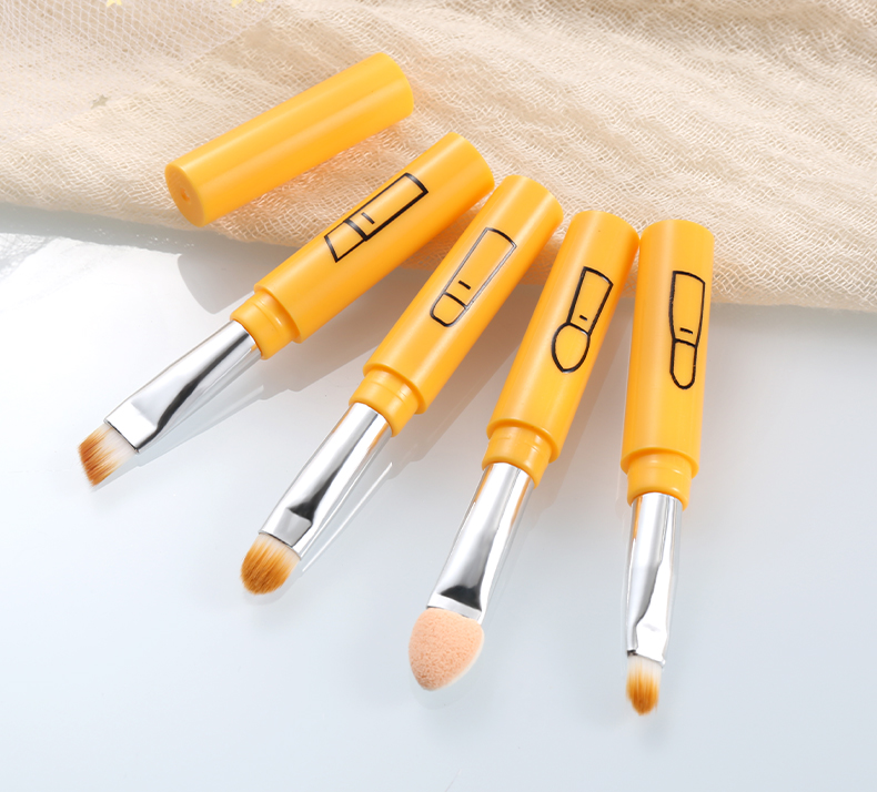 4 in 1 Makeup Brush Set Synthetic Hair Cross-Border Makeup 4 Headed Travel Size
