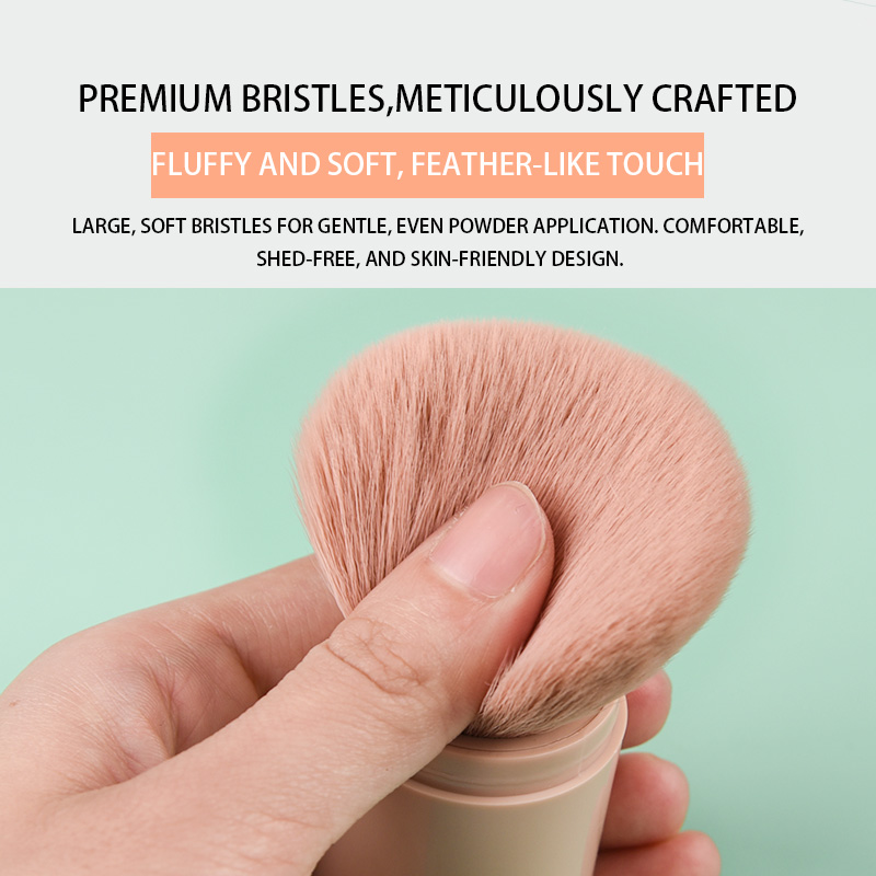 Telescopic Makeup Brush with 360&deg; Rotating Head | Eco-Friendly Bamboo Fiber Cosmetic Tool