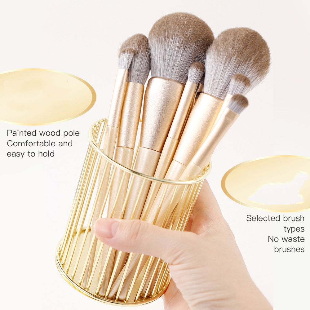 Wholesale High Quality Professional Makeup Tools Soft Fiber Hair Elegant Portable Makeup Brush Set Luxury Gold Beauty Brush Kit