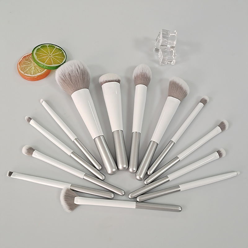 13 Pcs Premium Cosmetic Brushes Kit White Make up Portable Travel Makeup Brush Set With 13 Piece PU Bag