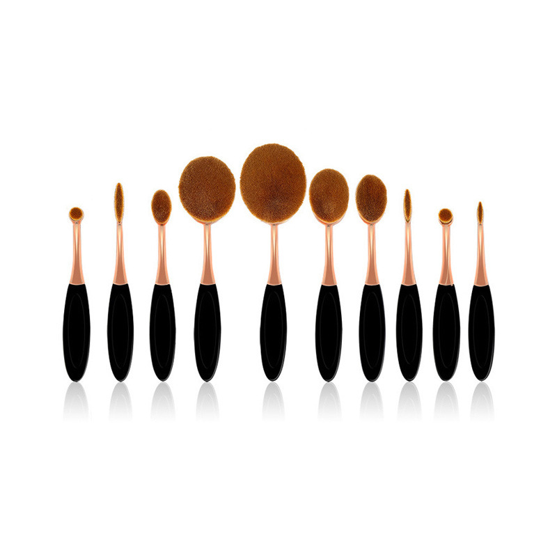 Oval Makeup Brushes Set Professional Oval Toothbrush Foundation Contour Concealer Eyeliner Blending Cosmetic Brushes Tool Set